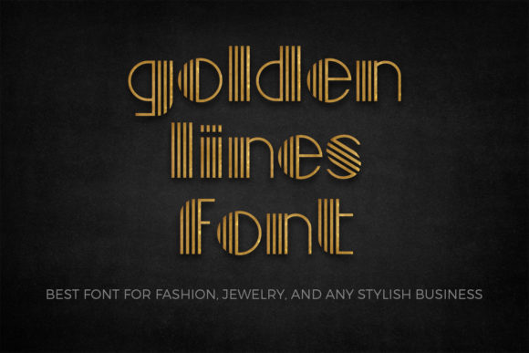 Golden Lines Display Font in Web Design
