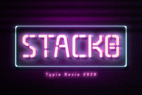 Stacko: A Neon Display Font That Makes Handmade Products Shine